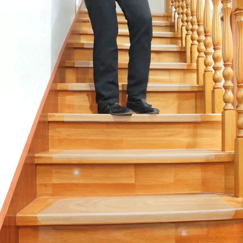 PC transparent Stair Treads Non-Slip Carpet Mat for Wooden Steps