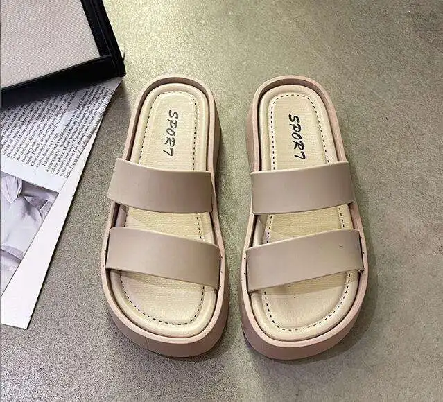 2024 NEW MZ  Summer Beach Flat Ladies two band Slippers and Sandals New Design Slide Slippers for Women Outdoor Slippers