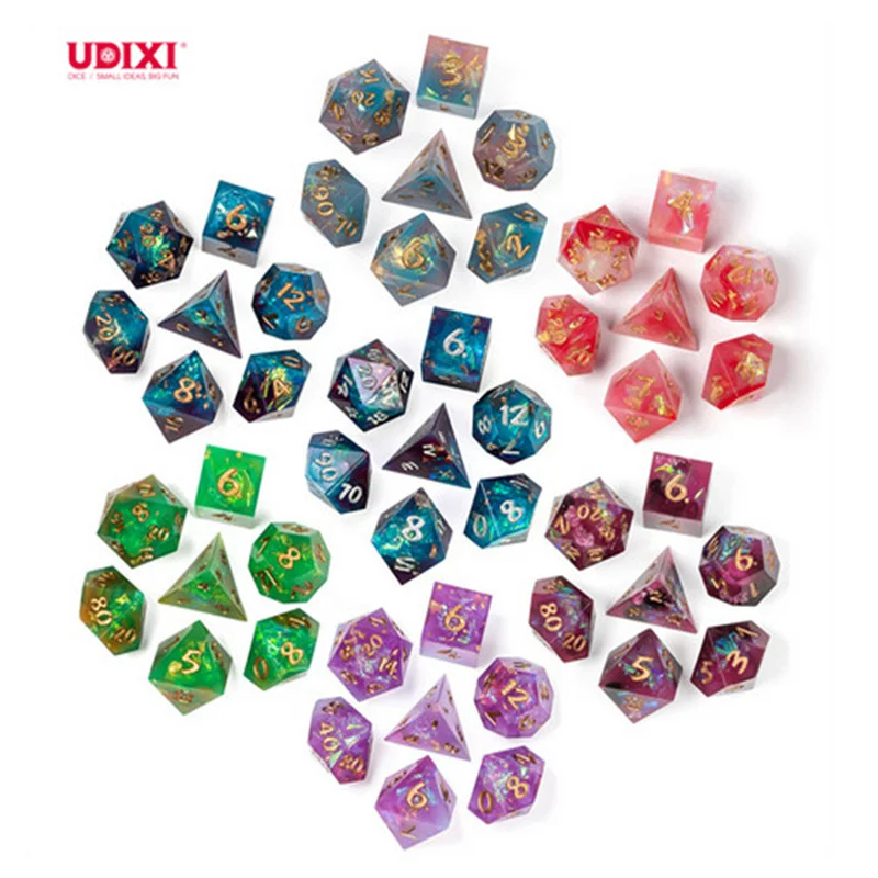 Udixi Пользовательские секс-Игральные Кости Конфеты блестящие полимерные острые края набор полигедральных костей d & d и d дисплей настольная игра