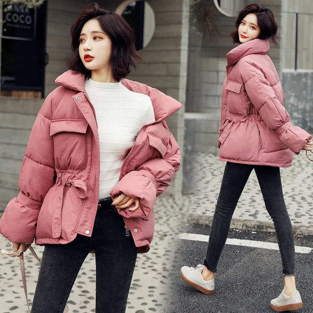 Plus Size Solid Color Winter Short Warm Parka Fashion Ladies Coat Women Cotton Padded Jacket