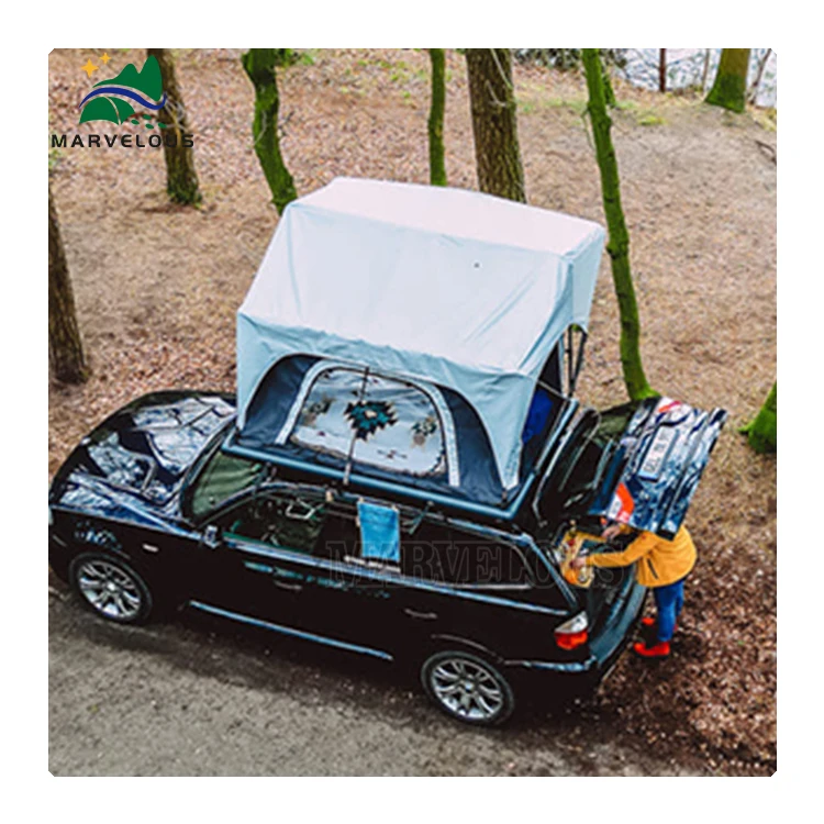 Custom Outdoor Camping Light Weight Aluminum Structure Softshell Rooftop Tent 2 Person Car Roof Tents Soft Cover Roof Top Tent