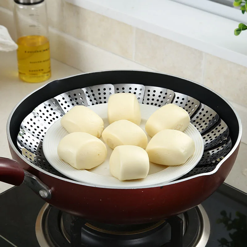 Amazon Best Selling Commercial Fordable 430 Stainless Steel Food Vegetable Steamer For Egg Food