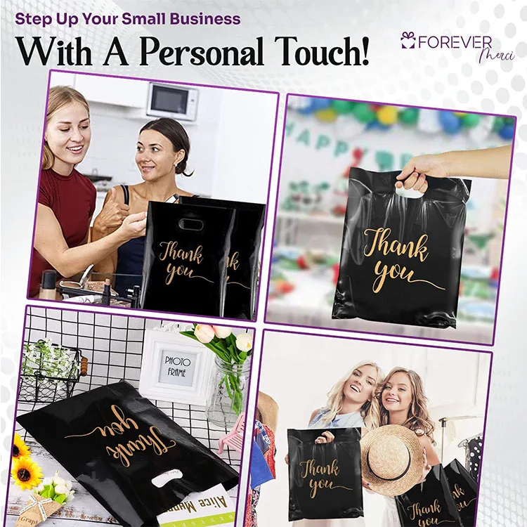Wholesale Cheap White Die Cut Gift Carrier Retail Plastic Shopping Bags With Handle Customize Eco Plastic Bags For Boutique