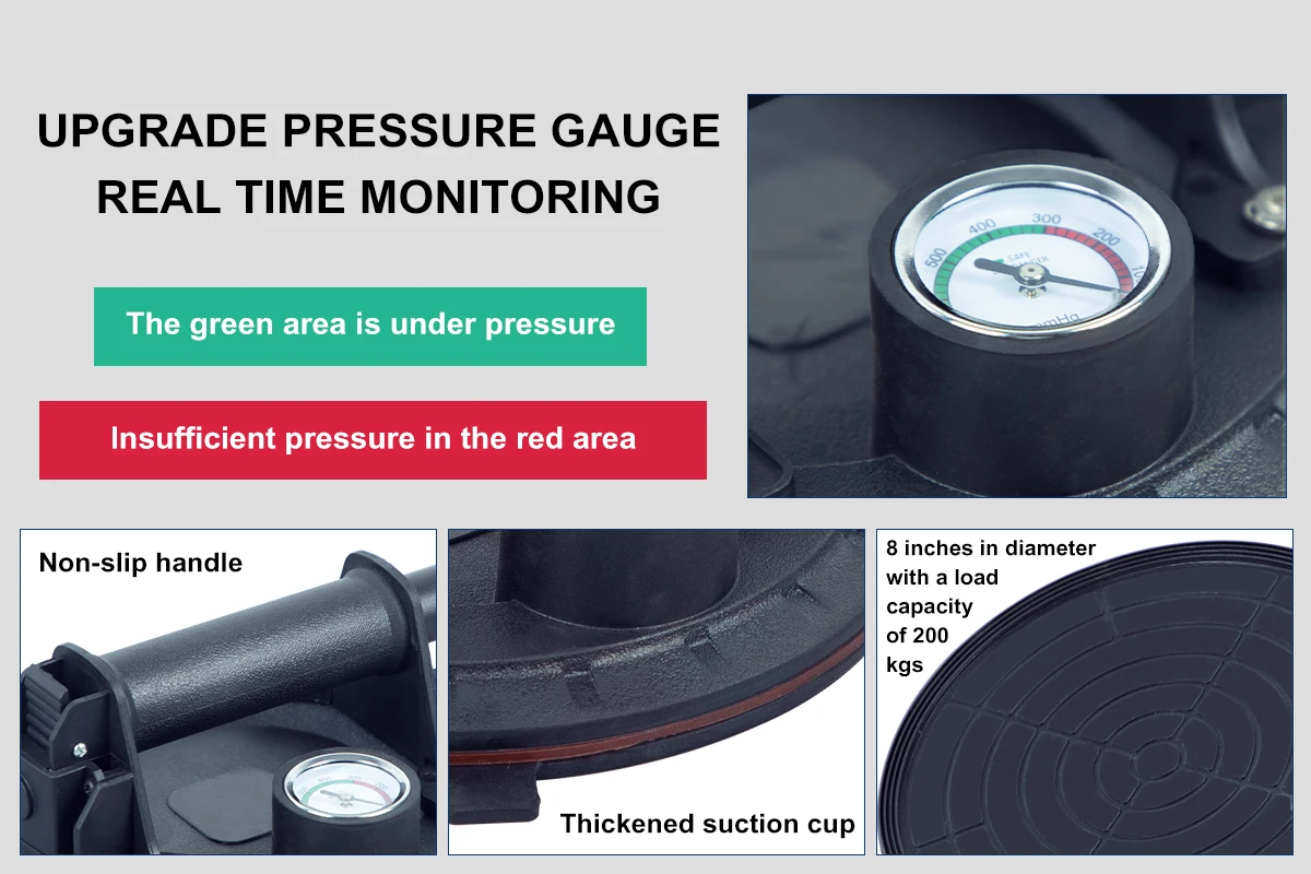 SALI new arrived 8 inch 200kg heavy duty powerful rubber vacuum suction cup for glass