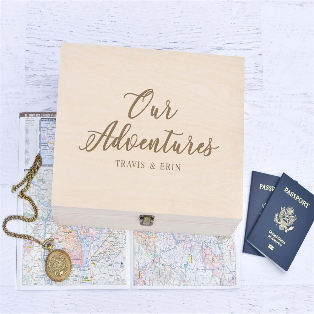 Wholesale Custom Hinges Keepsake Wooden Personalized Unfinished Handmade Pine Memory Storage Engraved Gift Box