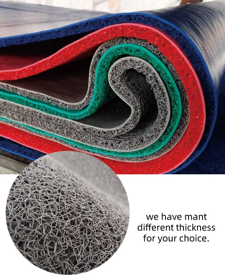 Anti slip plastic flooring carpet pvc coil mats rolls needle punch carpet foam floor mats spaghetti mats looped carpet