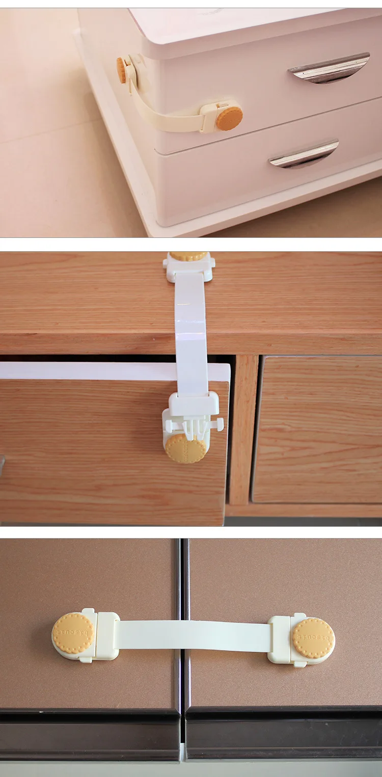 Wholesale Custom  Biscuit Chocolate High-Grade ABS Material Baby Child Safety Strap Lock For Baby Care