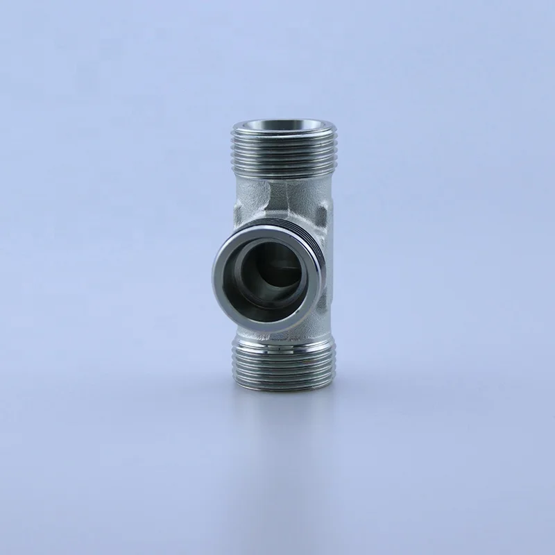 AC AD external thread tee connector hydraulic hose connector connects hose to valve plate