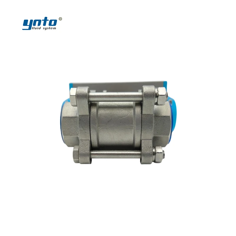 YNTO Custom 2 Way 2inch 3 Piece industrial ball Valve 304 316 Stainless Steel Water Flow Control  3pc Pneumatic Ball Valve