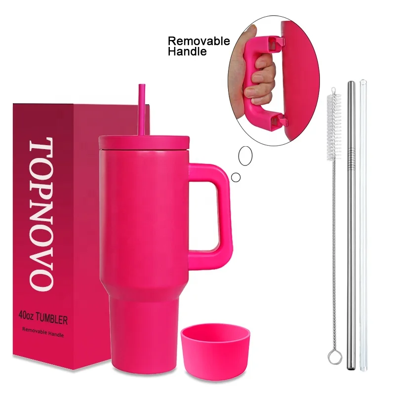 Topnovo New Design Patent Custom Stainless Steel Insulated Travel Coffee 40oz Tumbler with removable handle
