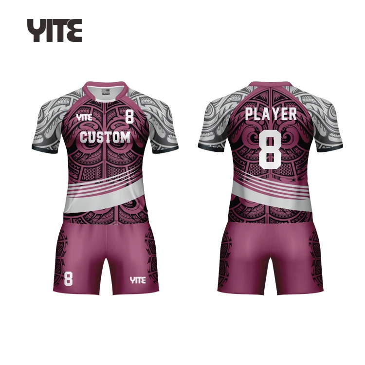 Custom new design high quality quick dry Sublimated printing rugby jerseys breathable rugby shirts