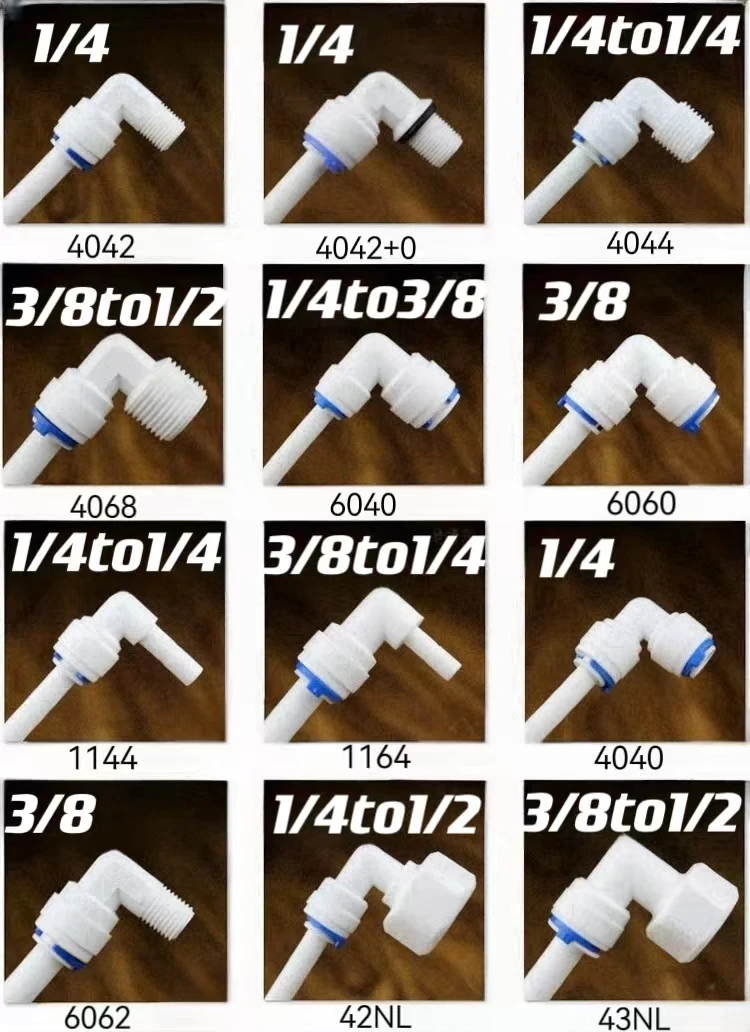 Water Purifier Fittings Free Parts 1/4 Inch Quick Connector Push-in Tube POM Tee for Water Treatment Appliances & House