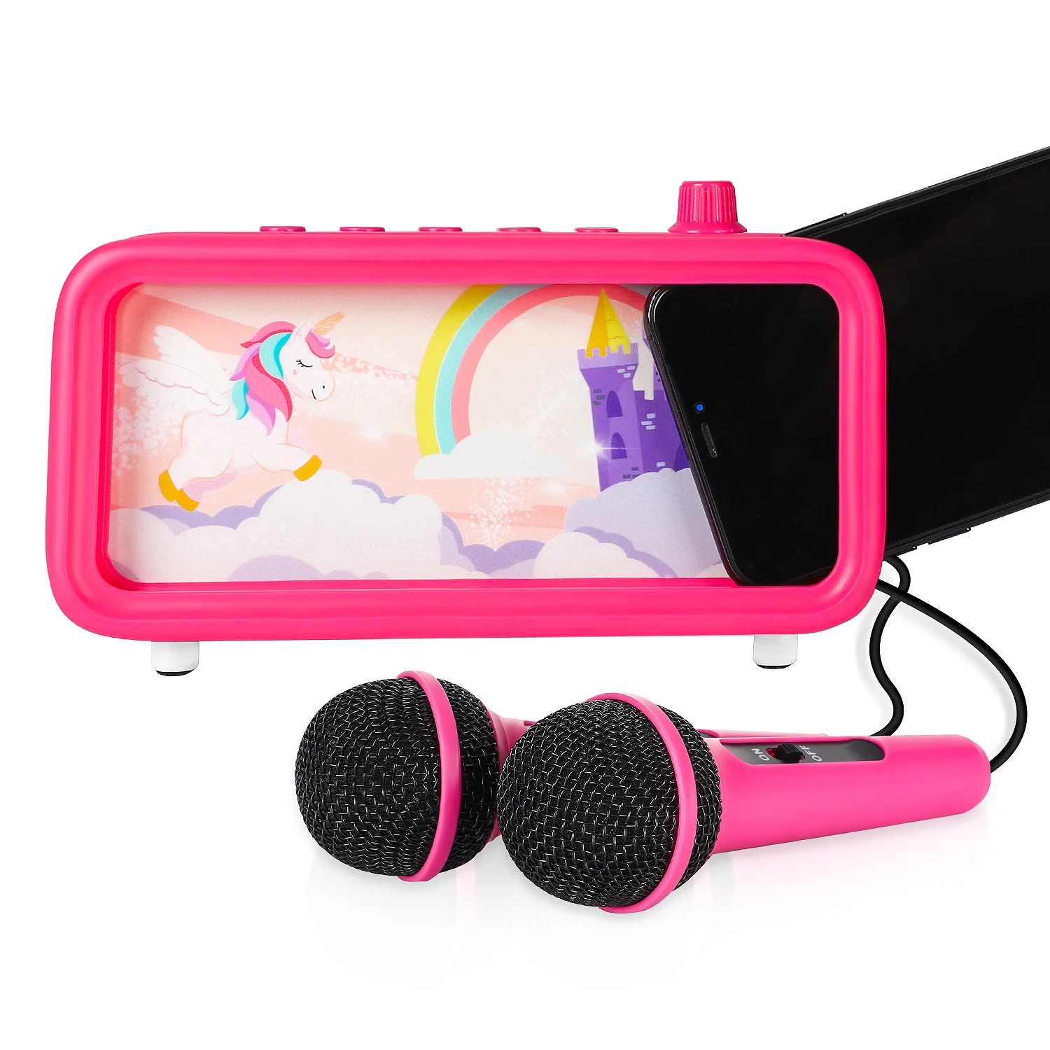 Oem караоке Набор аккумуляторная КТВ дети пение караоке двойные микрофоны беспроводной портативный синий зуб Игрушки Музыкальные инструменты