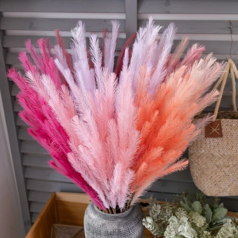 Новый дизайн искусственная трава MW09914 белое цветочное пушистое растение соломинка для рождественских медиаторов