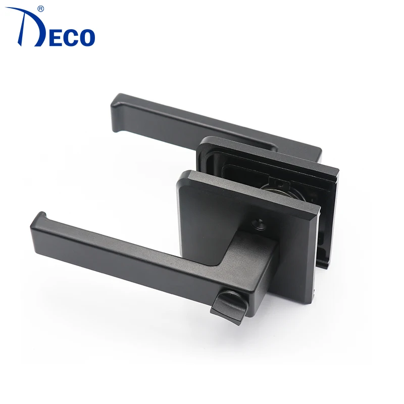 Оптовая продажа матовая черная квадратная алюминиевая дверная ручка для