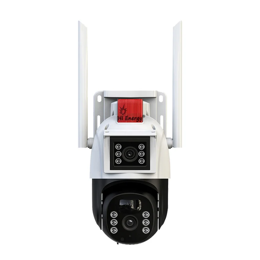 Hienergy 5MP V380pro уличная двойная линза 4G камера видеонаблюдения Водонепроницаемая с автоматическим отслеживанием движения тревожная 4g Солнечная