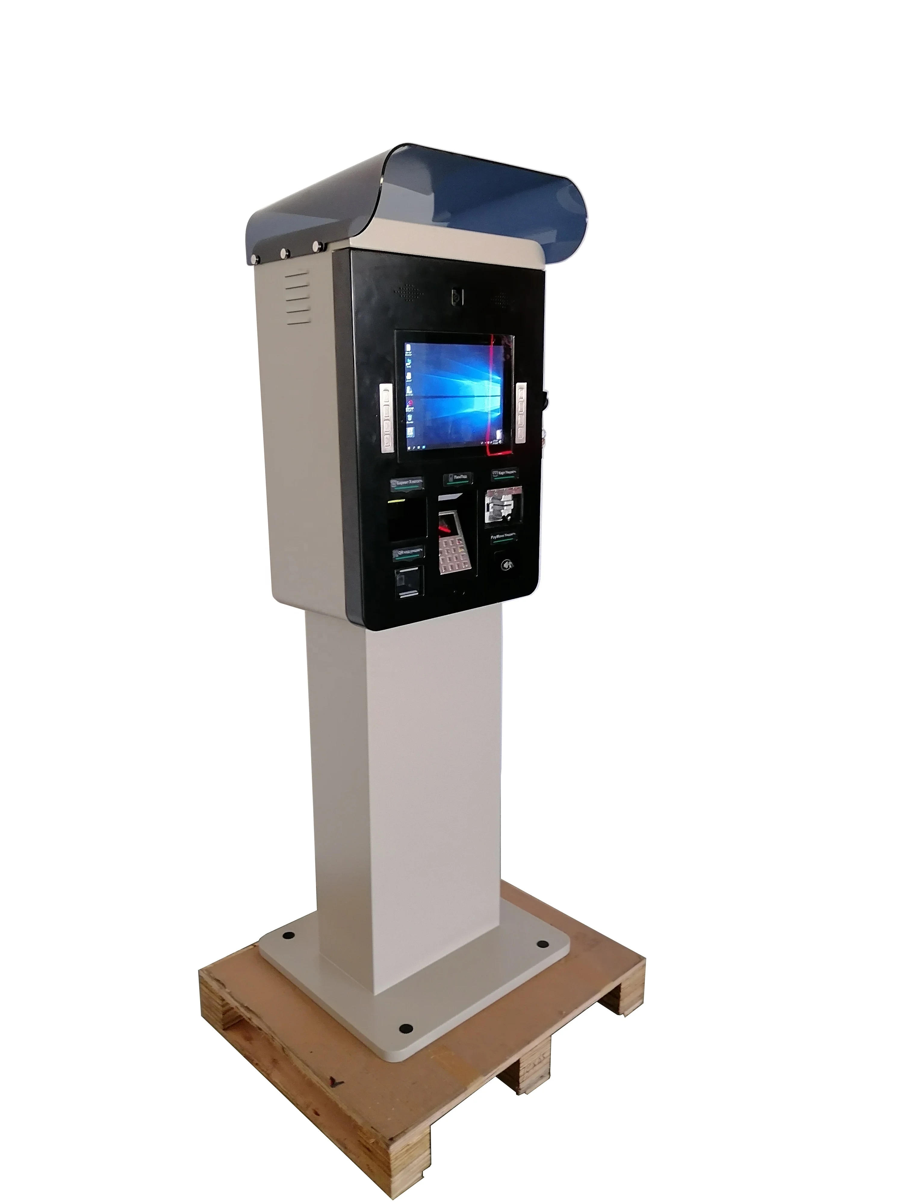 Waterproof Shading Parking Pay Machine Card Dispenser QR POS Terminal Win 10 Small EPP Station Bill Payment Kiosk