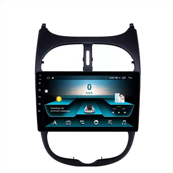 9 inch car audio system universal touch screen stereo car video 2 din android car radio for Peugeot 206