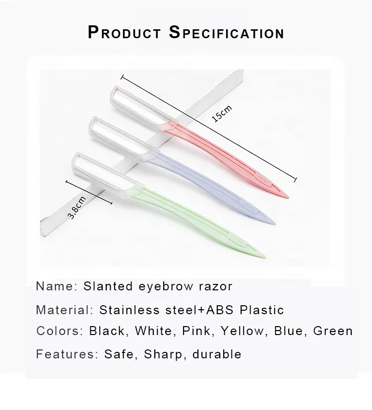 Customized package portable private label eyebrow trimmer razors eyebrow razor and facial razor