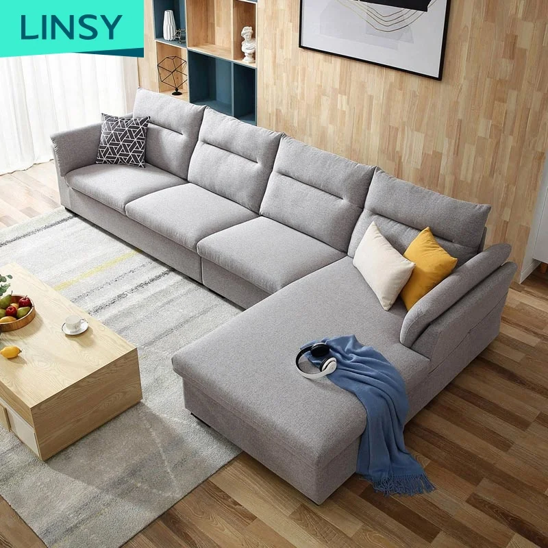 Linsy fabric sofa sectional luxury leisure chair home furniture set couch living room sofas