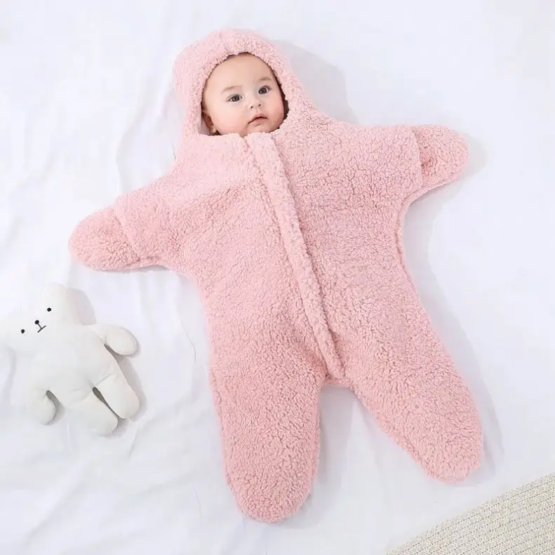 Newborn Sleeping Bags Baby Blanket Swaddle Starfish Shape Winter Warm Baby Cocoon Cotton WrapBlankets for Babies Sleepsack J0158
