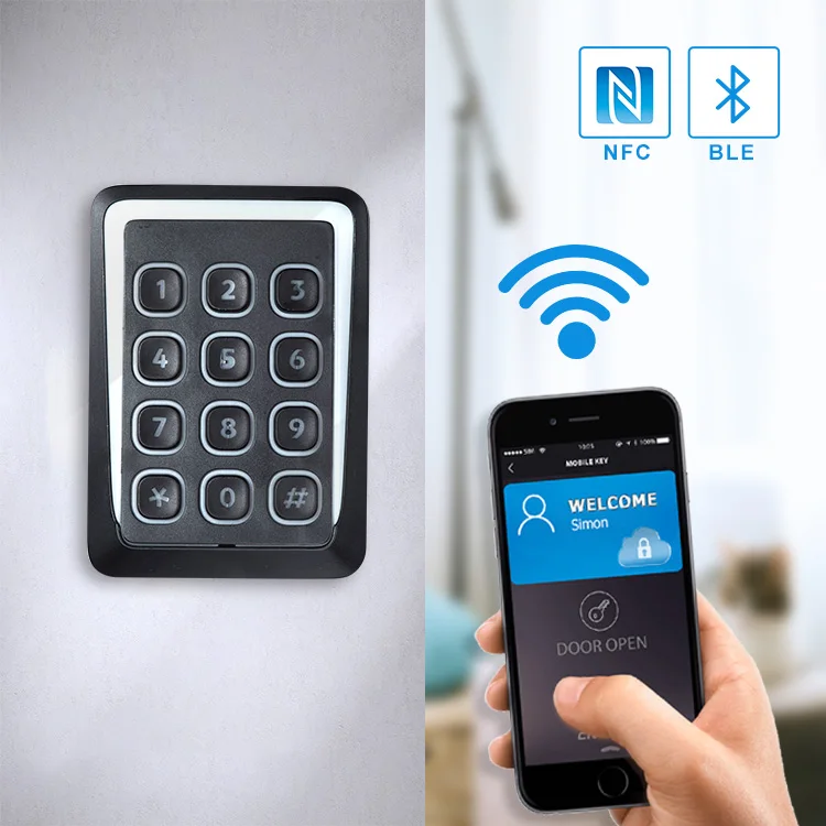 OEM Wiegand RFID QR code access control keypad reader RS485 OSDP NFC BLE cell phone APP reader