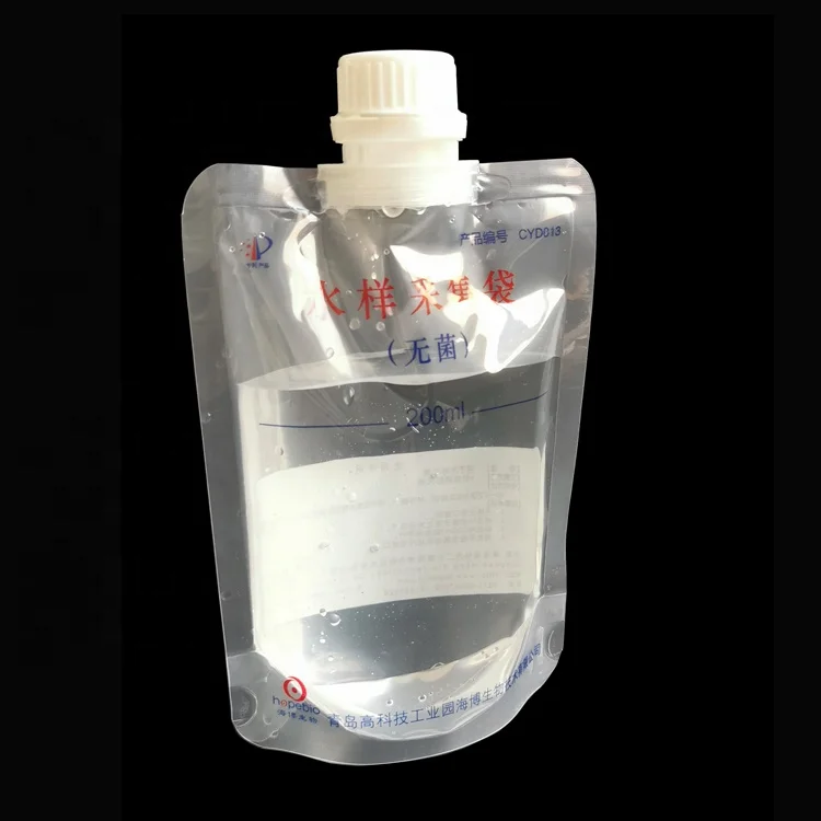 Customize logo disposable stand up clear juice milk beverage pouch liquid packaging plastic drink bag with spout