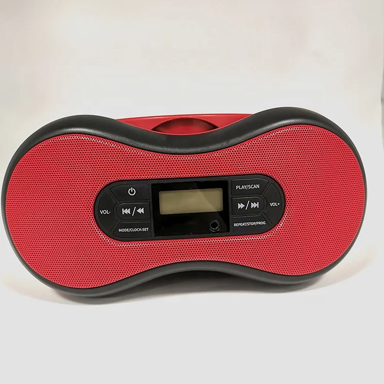 FANSBE Desktop FM Radio LCD Display 5.0 Bluetooth Boombox Portable CD Player With Handle