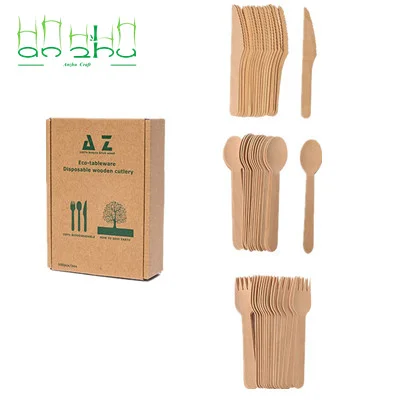 Деревянные ножи и вилки с завернутым