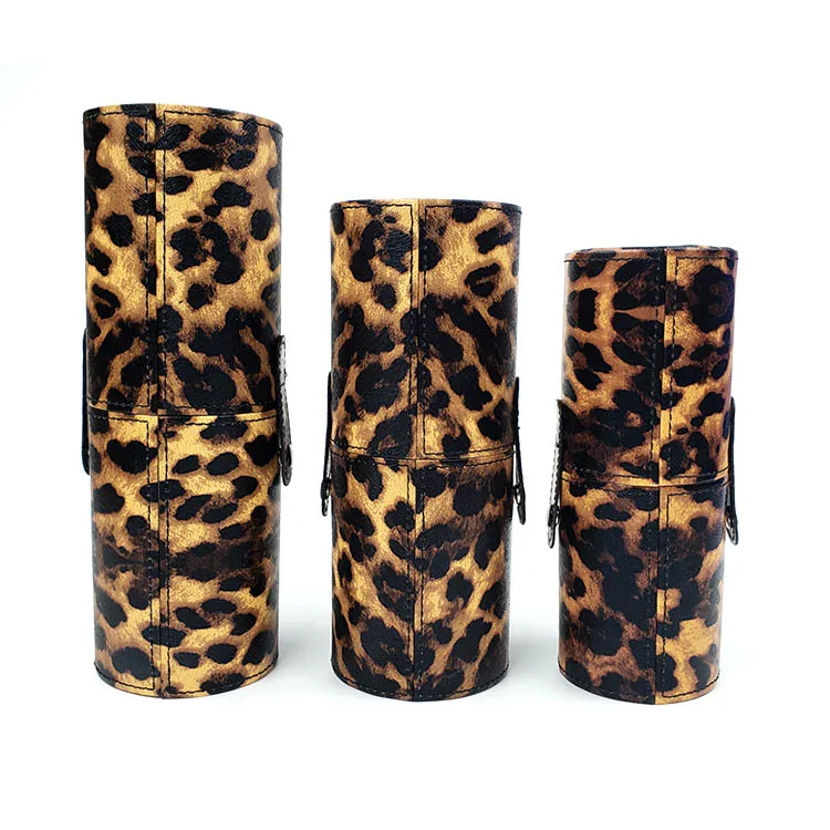 PU Leather Holder Makeup Brush Travel Case Roll Bag Beauty Cosmetic Case Customized Printed Plain BB0008-1 18-23cm Cover YF