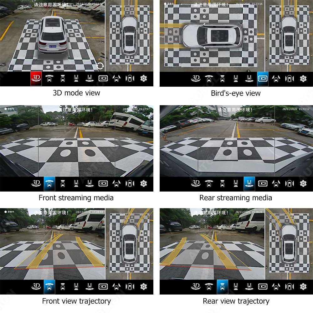 Auto Calibration 1080P 360 Degree Panoramic Backup Camera 2D 3D Surround Bird View DVR System for 2018 Lexus es