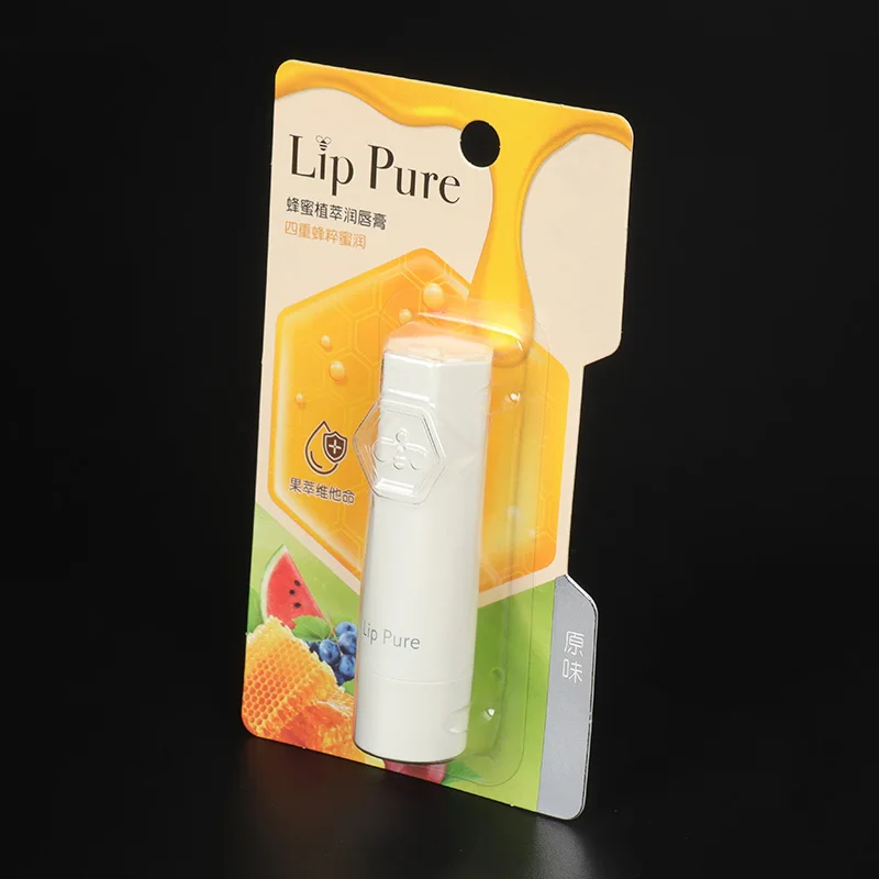 Clear PET lip balm blister pouch blister cosmetic packaging tray for lip balm display box cardboard