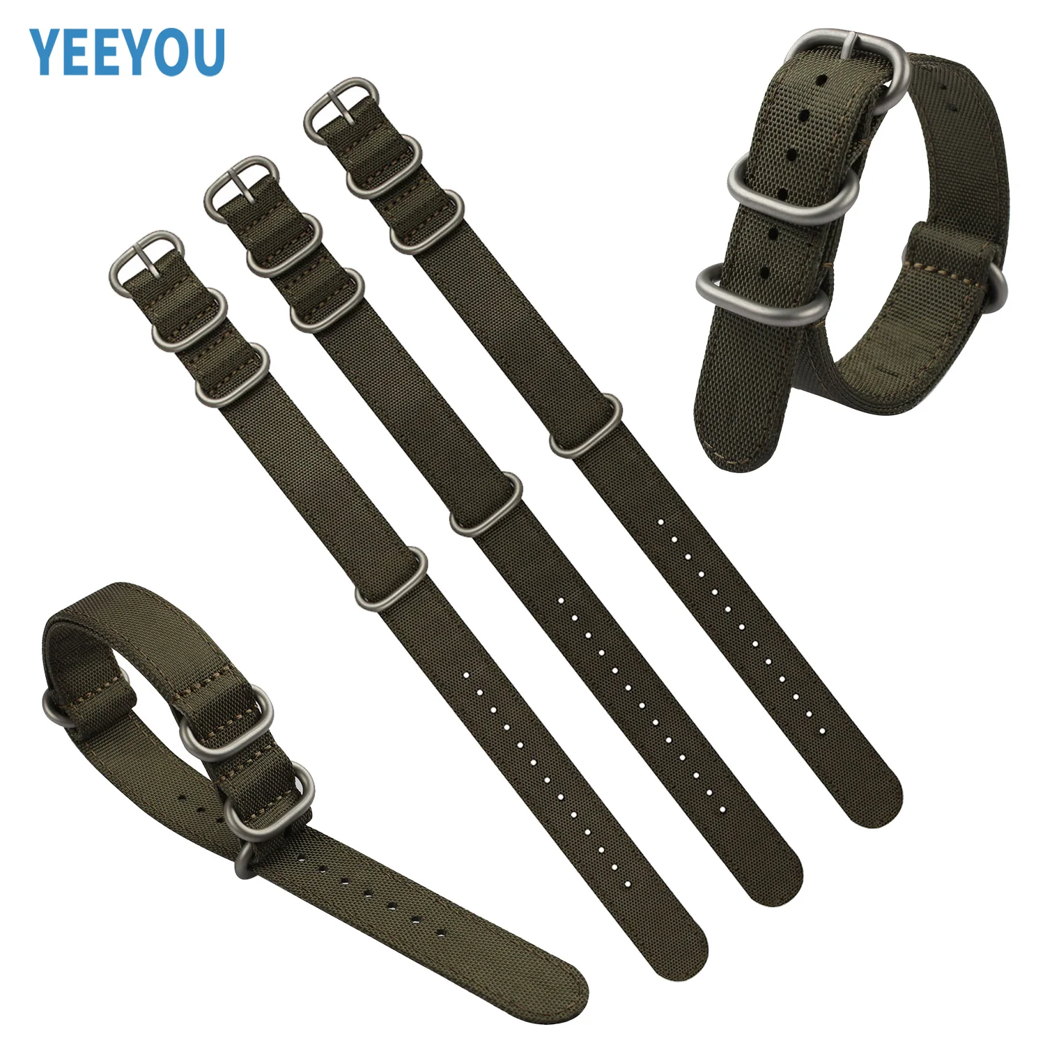 YEEYOU Watch Band Premium Nato Watch Strap Sport 5 Rings Wholesale Fabric Nylon Woven Band 18mm 20mm 22mm 24mm