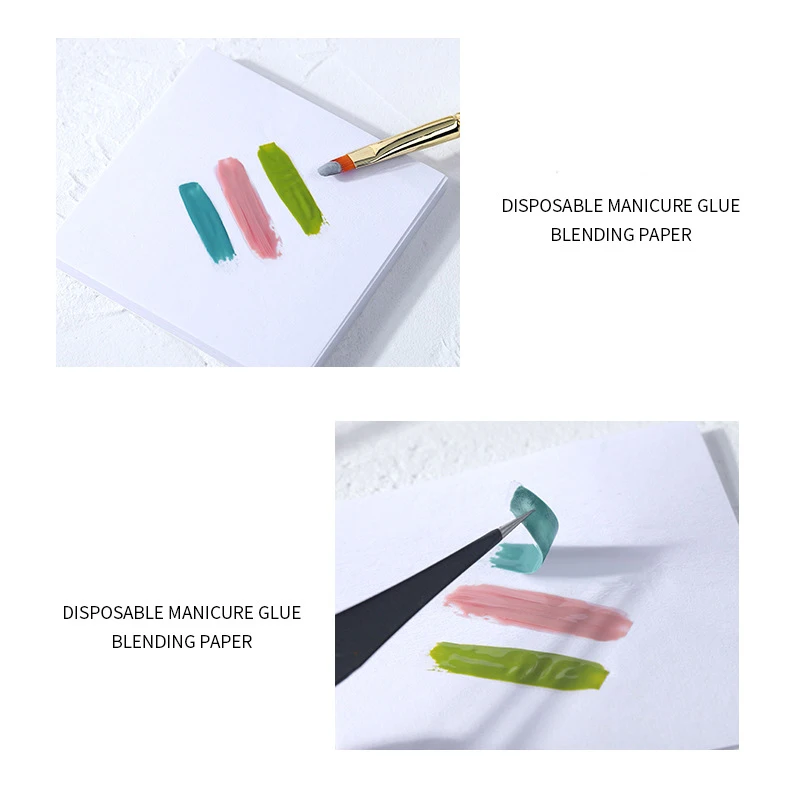 50pcs Disposable Tinting Gel  Paper Nail Toning Palettes Waterproof UV Gel Painting Tool Nail Polish Color Mixing Tray