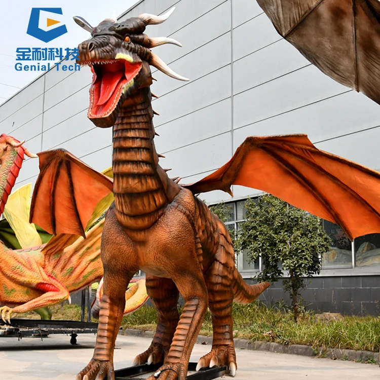 Giant Animatronic Animated Movie Orange Dragon Western Dragon