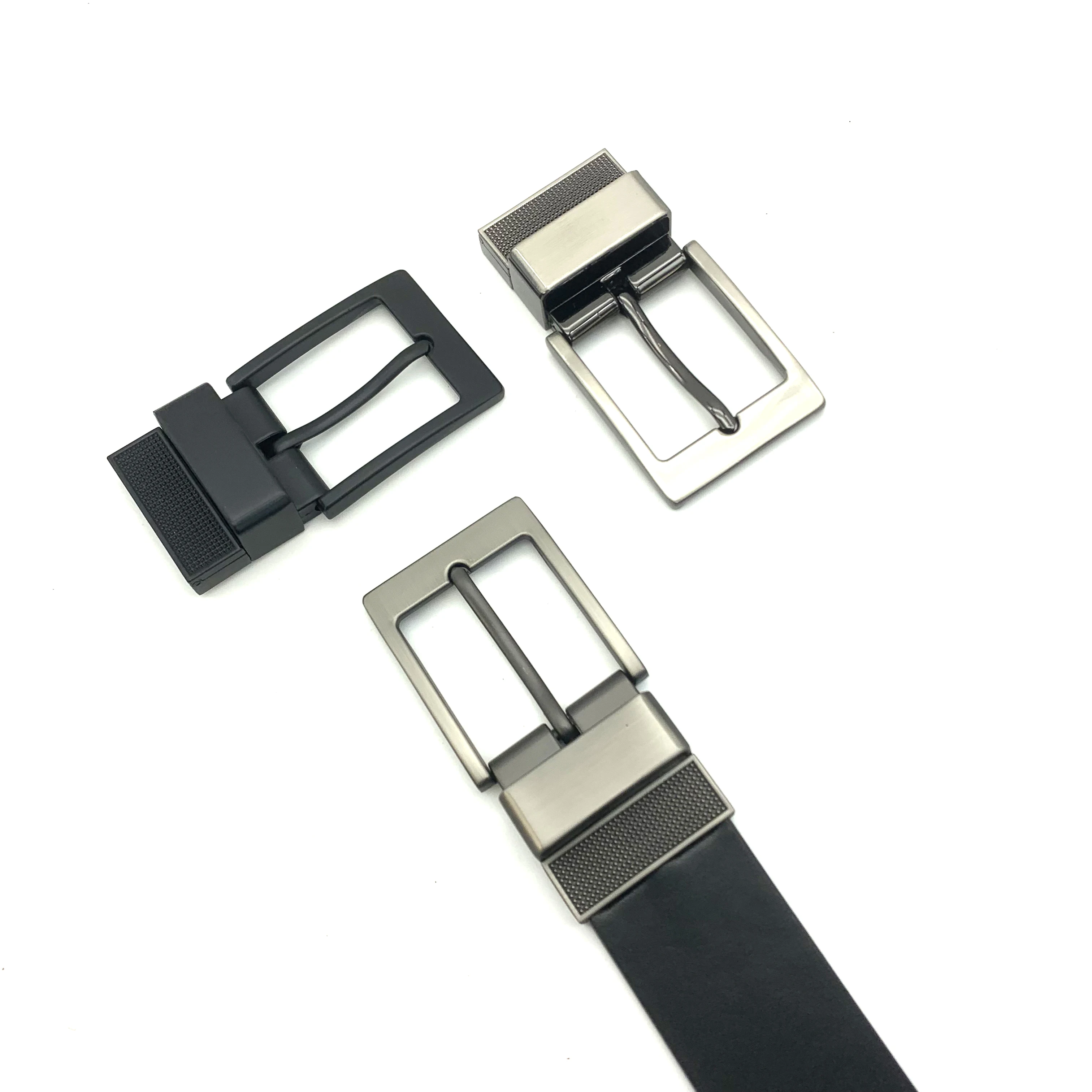 Wholesale Customizable Logo 38mm Zicn Alloy Pin Buckle Rotating Reversible Belt Buckle