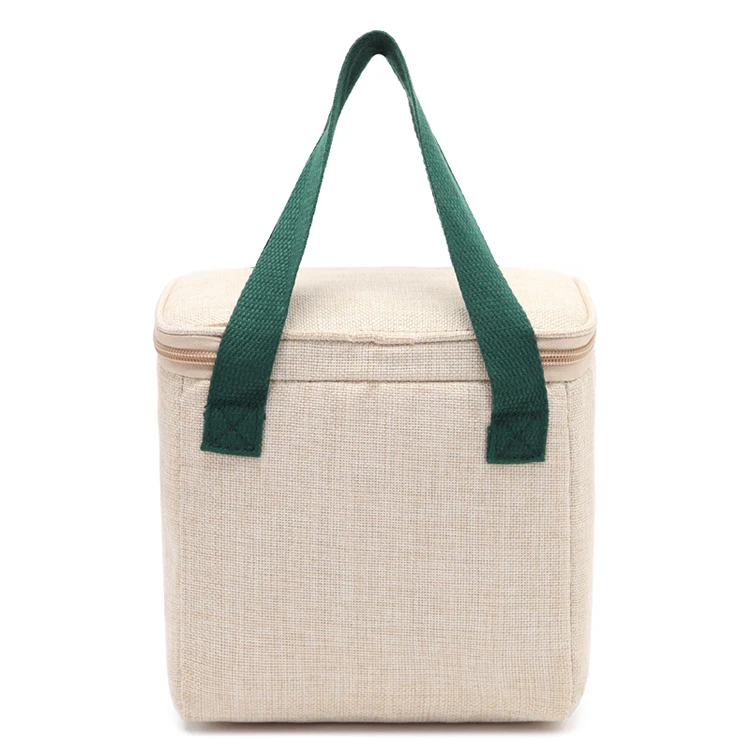 Chiterion Eco Friendly Jute Thermal Lunch Bag Insulated Cooler Bag Lunch Tote Customized Size Logo For Women Kids Promotion Saco