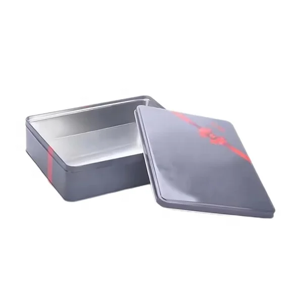 Wholesale custom logo small size tin box rectangular black metal tin jar