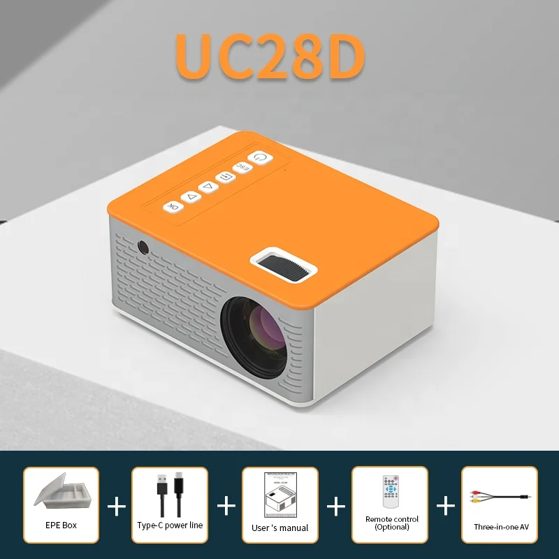  Недорогой портативный мини-проектор UNIC UC28D маленький ЖК-проектор для детей Домашнее обучение развлечения и подарок