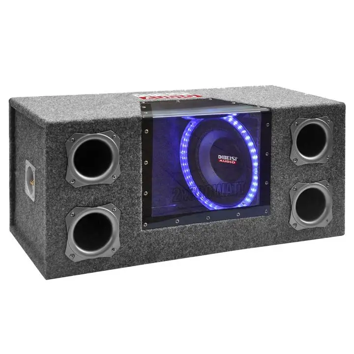 DIBEISI led glass window car subwoofer box 12 inch subwoofer car bandpass subwoofer passive box  sub woofer CP8022LED