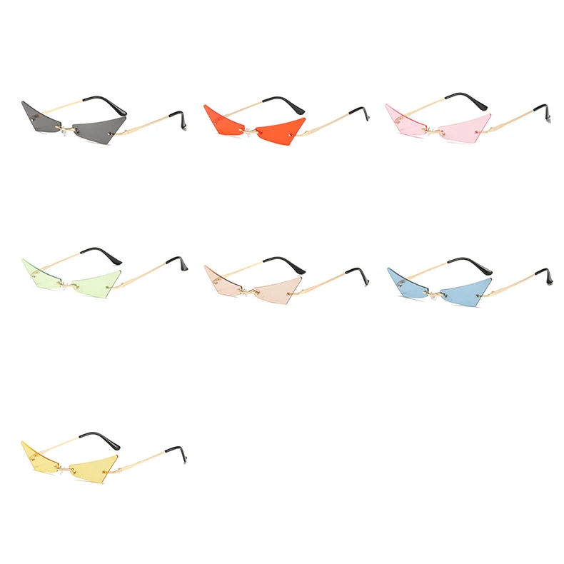 Sunglasses sun glasses rimless designer promotion Popular square nen Fashion Metal women Sunglasses
