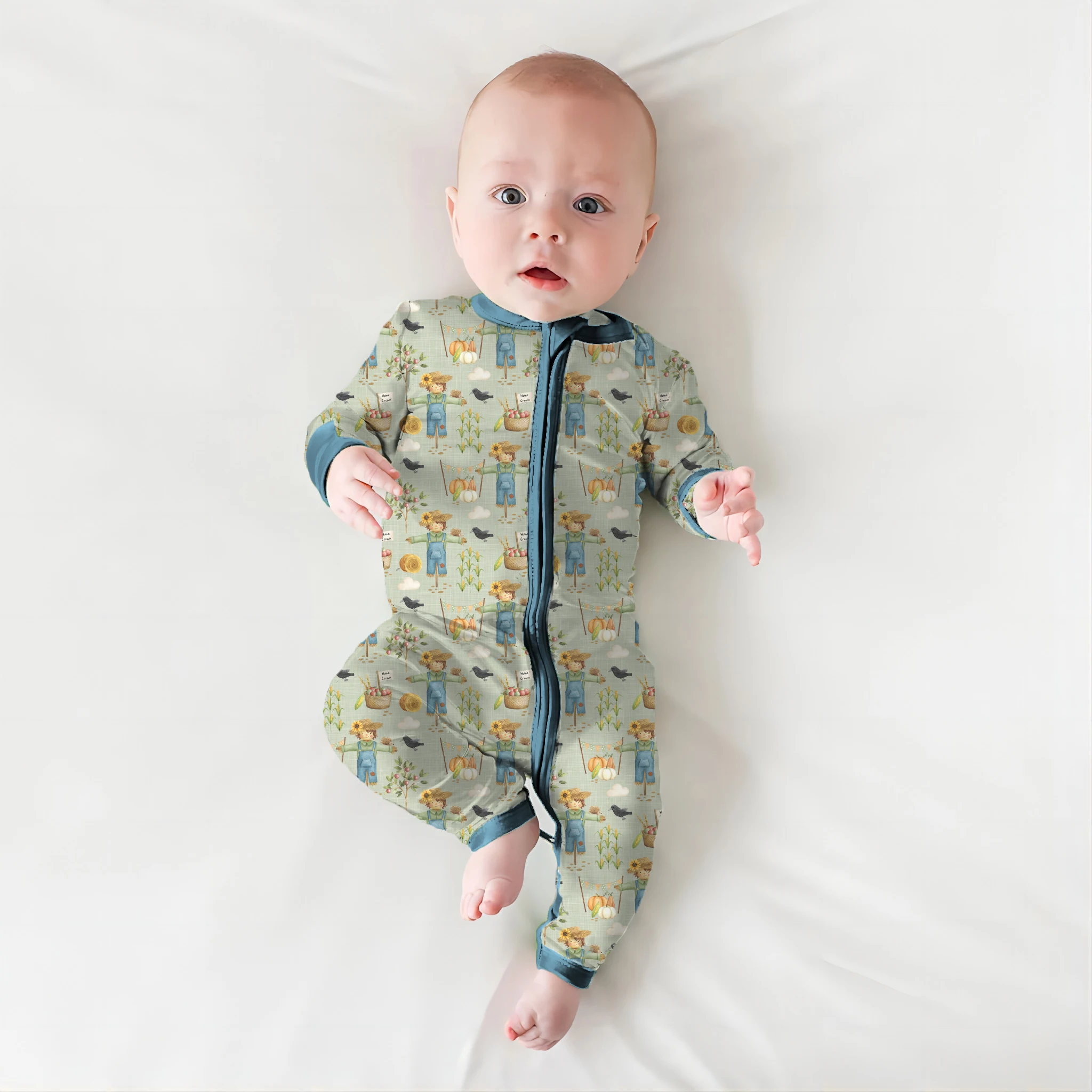 HONGBO Newborn Baby Clothes Kids Clothing Natural Fabric Long Sleeves 95% Bamboo 5%Spandex Zipper Baby Romper Pajamas