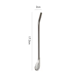 Wholesale Eco friendly Straw Reusable Yerba Tea Mate Bombilla Straw Stir Spoon Stainless Steel