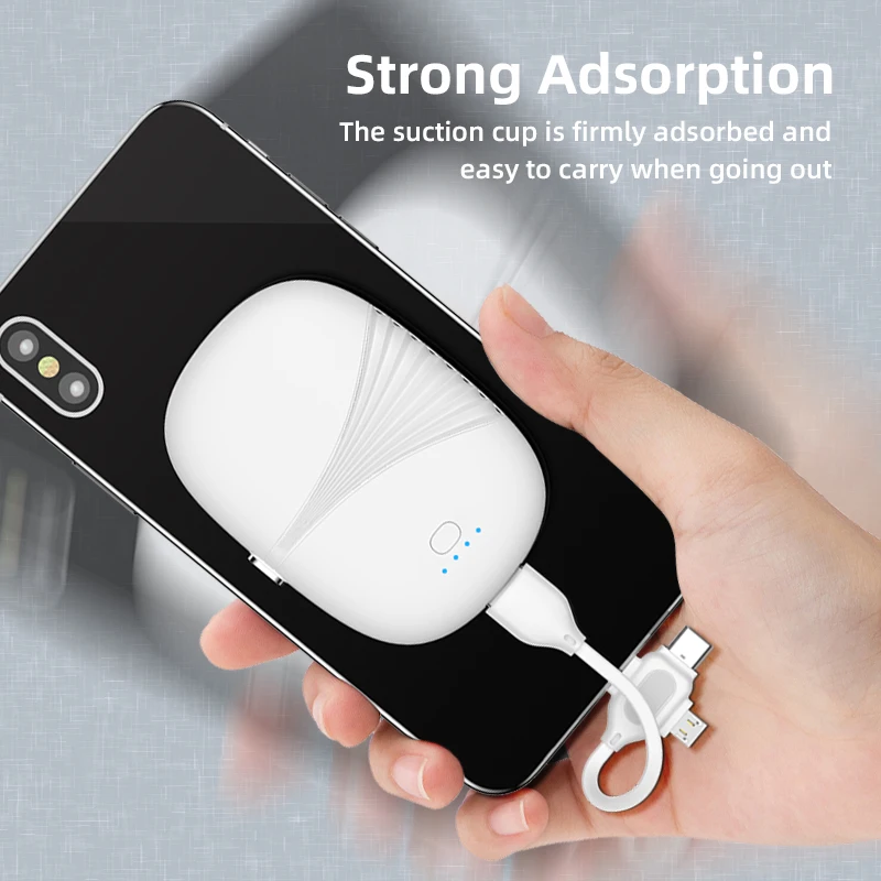 Portable Wireless Magnetic Power bank universal Twins 2 in 1 8000mah magnetic Mini power bank for i-product,type c,micro