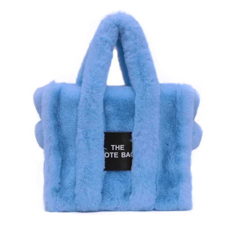 Autumn And Winter Fashion Large Faux Fur Women's Tote Bag Fluffy Soft Plush Lady Hand Bags