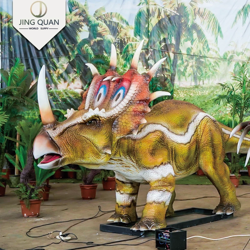 Styracosaurus Simulation Jurassic Amusement Park Spinosaurus Robot Dinosaur Costume Dance Puppet Dino Items For Sale