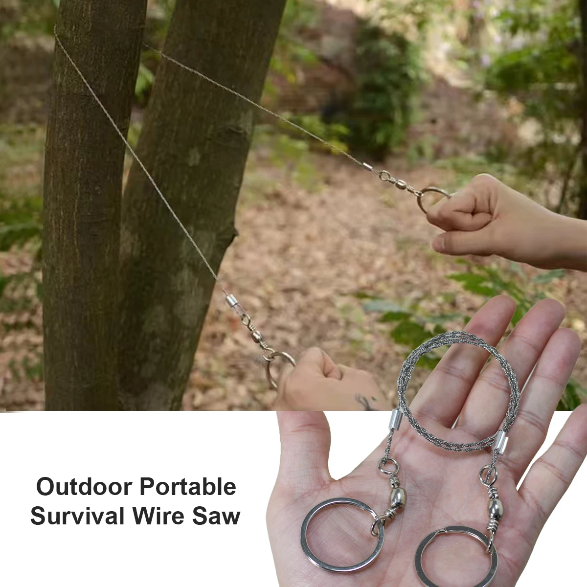 Pocket Light Weight Chainsaw Cable Cutting String Chain Wire Saw for Backpacking Gear