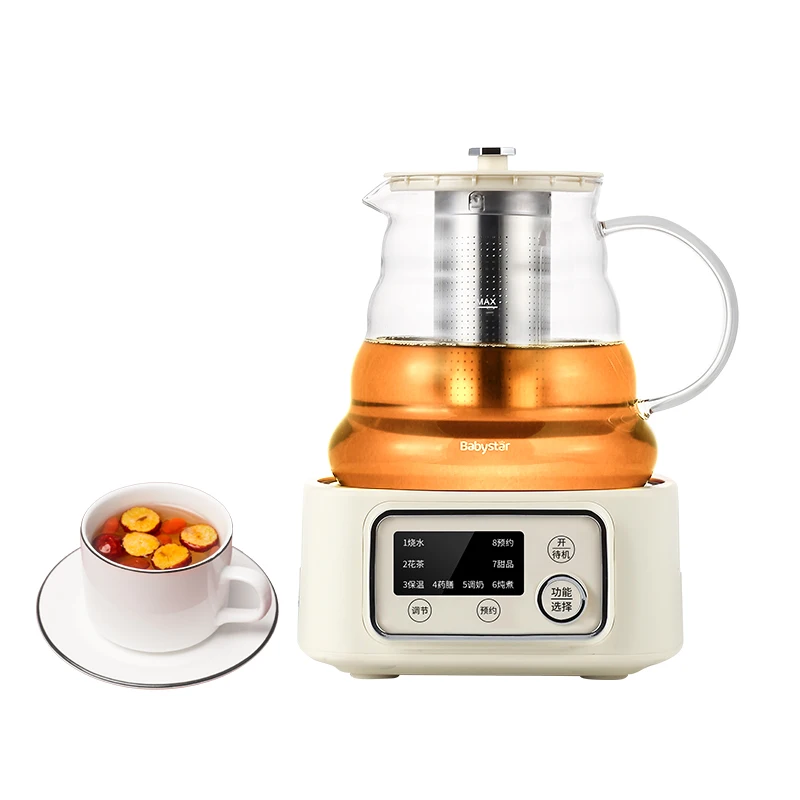 Home high borosilicate portable cordless glass tea infuser automatic power off kettle Electric teapot glass electric kettle