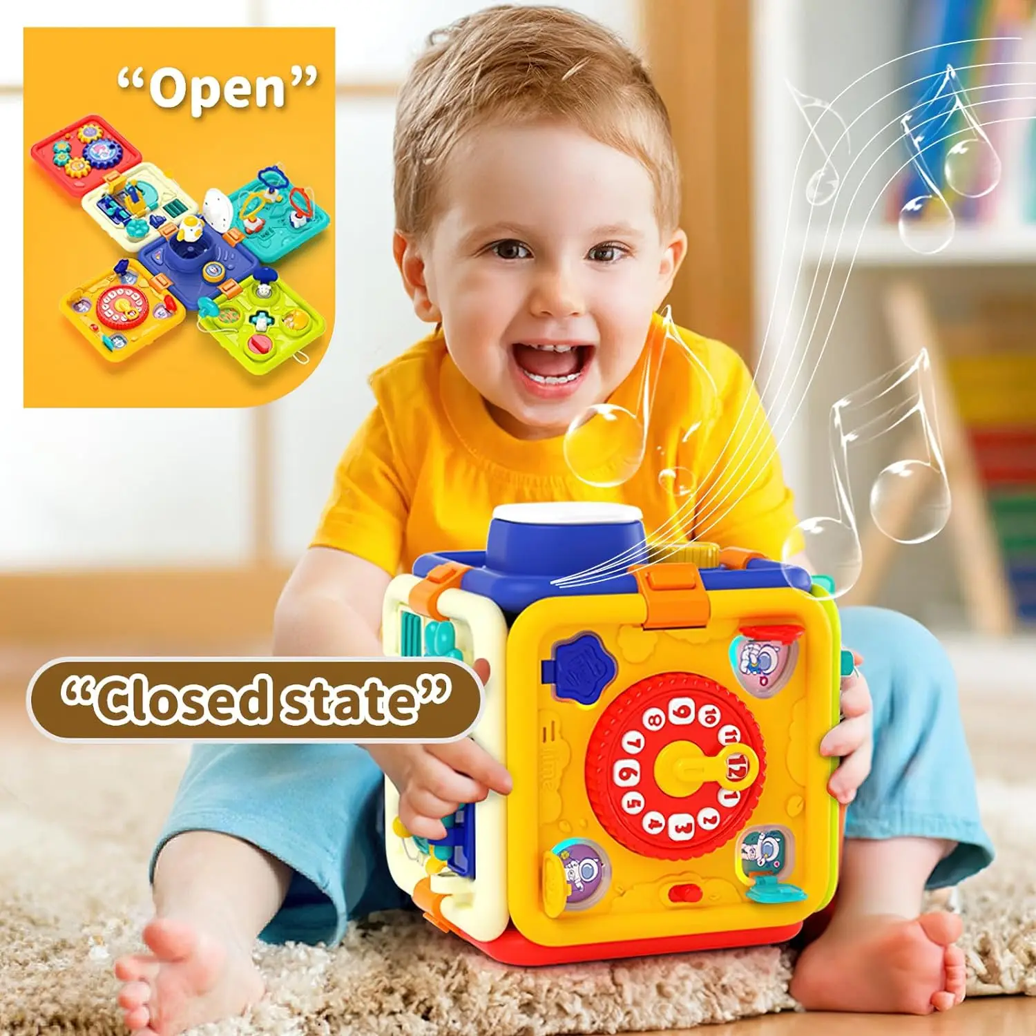 2024 6 in 1 Baby Activity Cubes Multi-function  Montessori Sensory Learning Toys for kids early educational