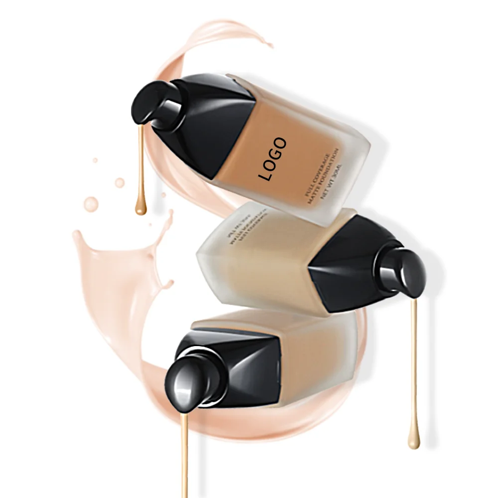 Organic Pigments Makeup Base Waterproof and Matte Liquid Foundation for Dark Skin